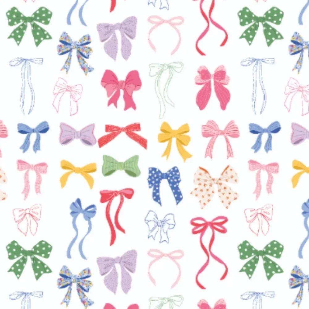 Image of Little Johnny Digital Polycotton Ribbon Room Bows Fabric