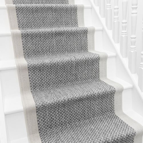 Gingham Silver Stair Runner