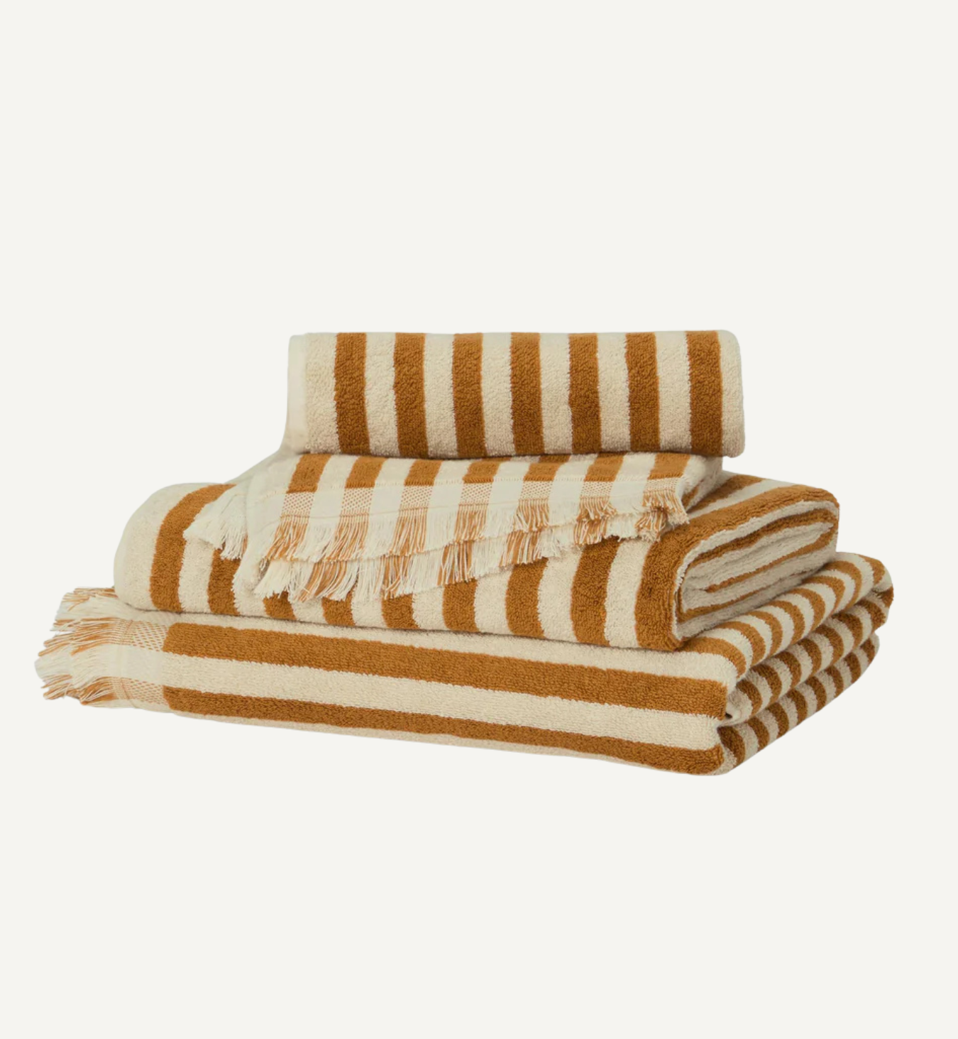 Russet Yellow Pembroke Stripe Cotton Towels