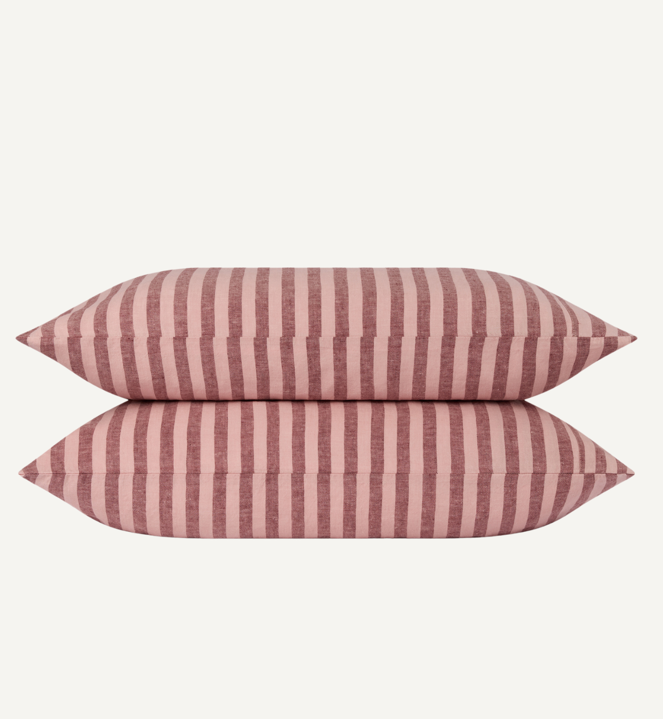 Rhubarb & Rose Pembroke Stripe Linen Blend Pillowcases (Pair)