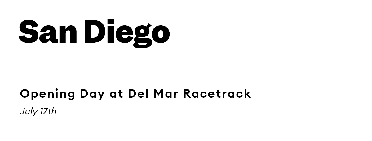 San Diego. Opening Day at Del Mar Racetrack. July 17th.