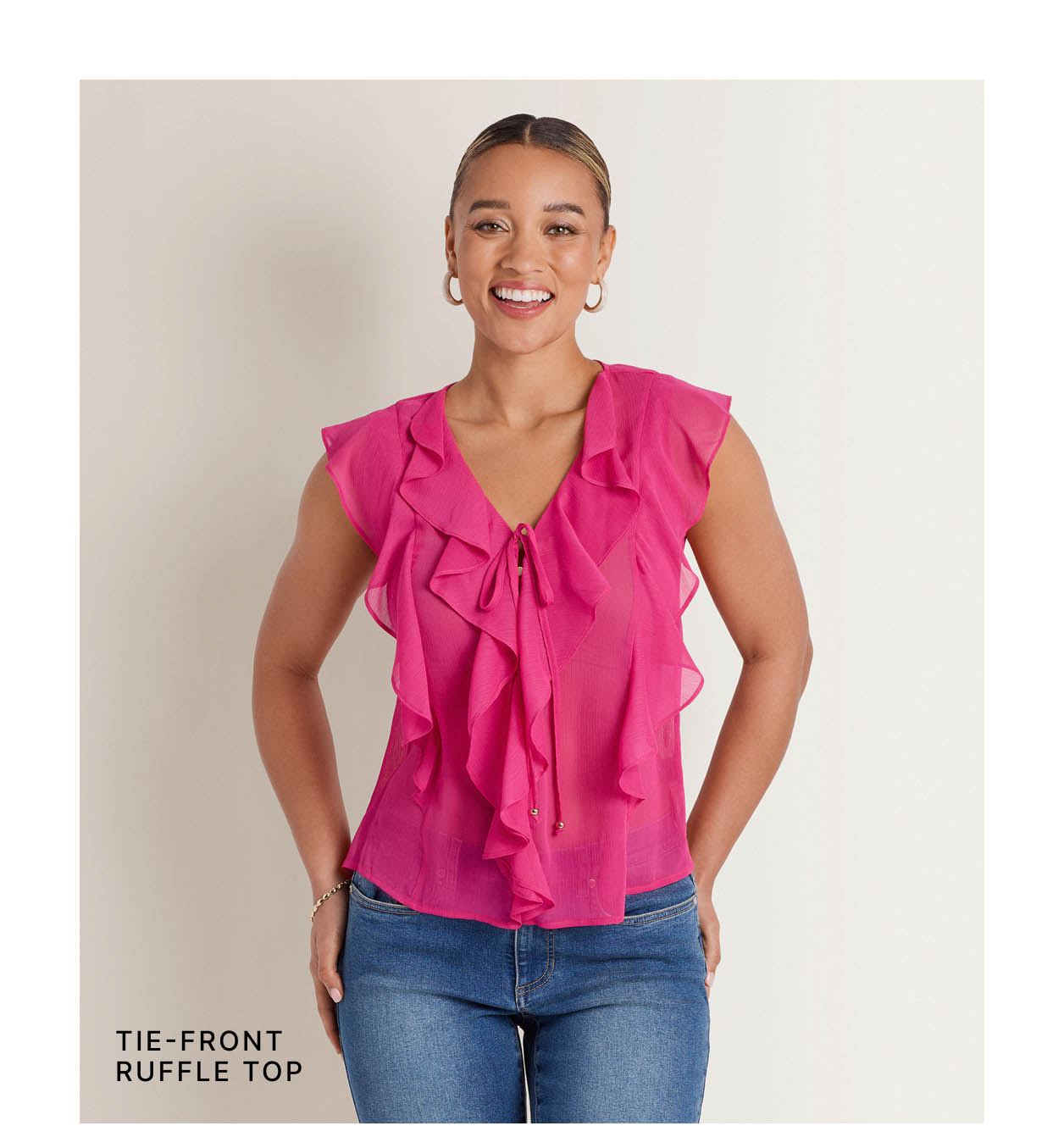 Tie-Front Ruffle Top