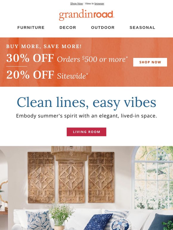 Clock's Ticking! 30% Off Orders $500+ and 20% Off Sitewide