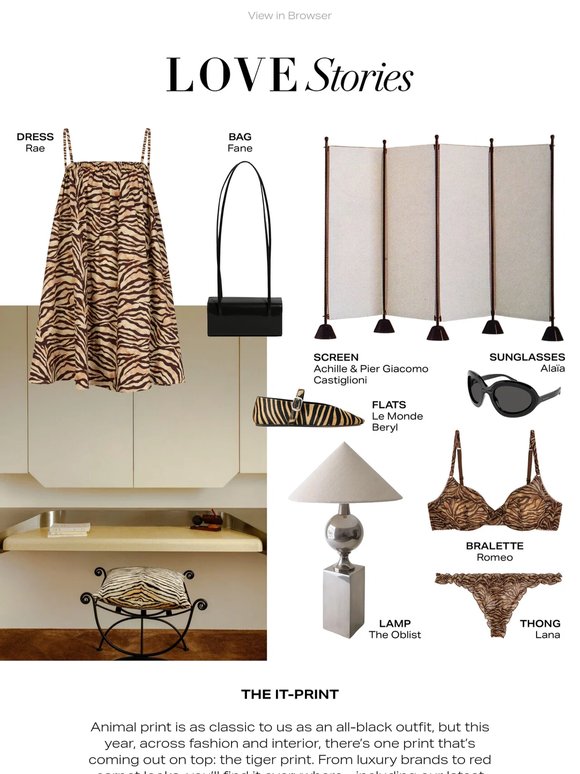 New in: tiger print pieces