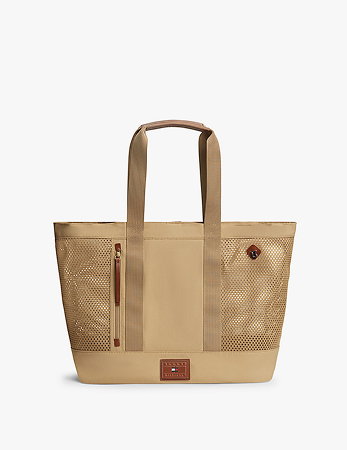 Mesh Panel Beach Tote Bag