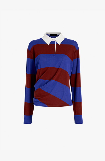Corinna Top in Cotton Stripe in Sapphire Multi
