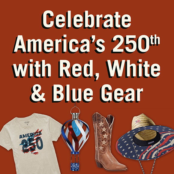Celebrate America's 250th with Red, White & Blue Gear