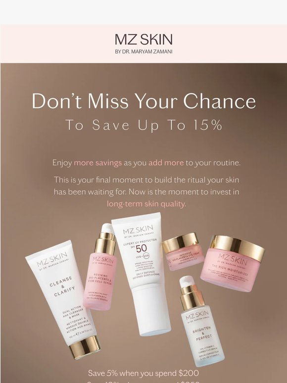 Final Hours: Save Up to 15% on your favourites