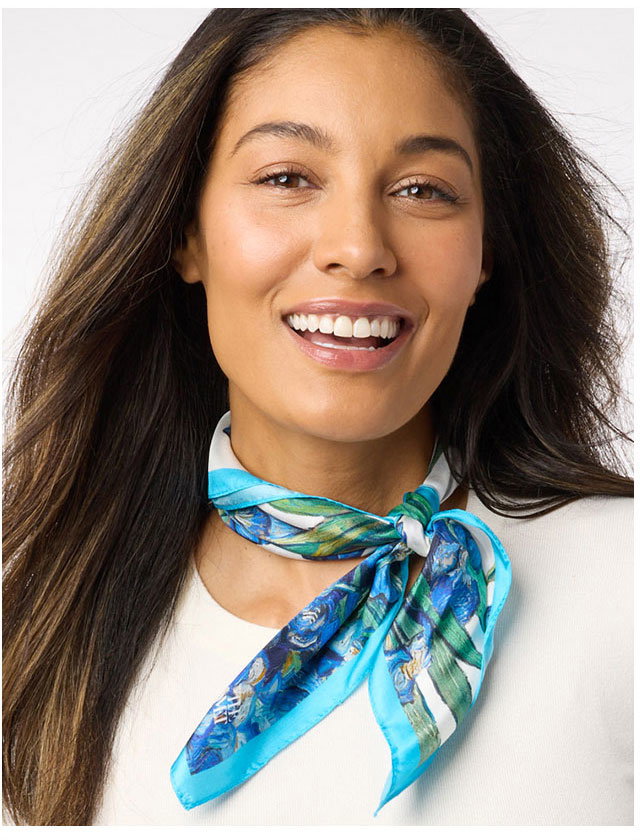 Van Gogh Iris Motif Silk Neckerchief