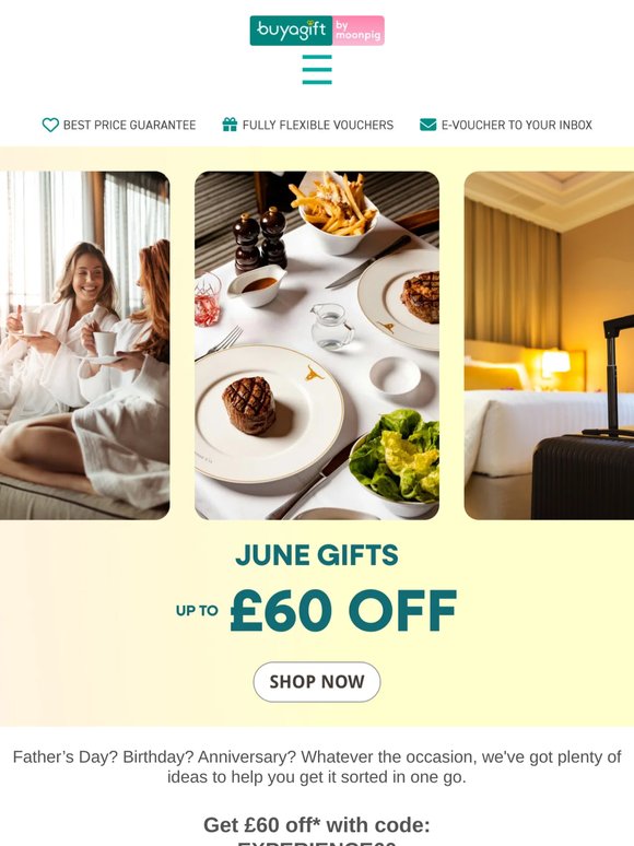 £60 off Father’s Day gifts + birthday favourites