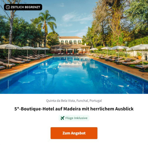 5*-Boutique-Hotel auf Madeira mit herrlichem Ausblick