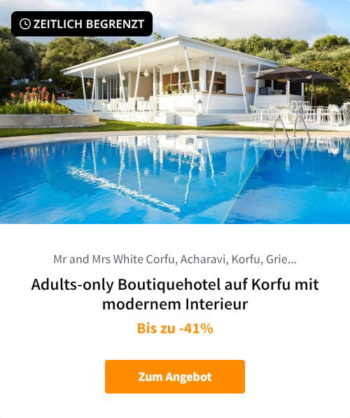 Adults-only Boutiquehotel auf Korfu mit modernem Interieur