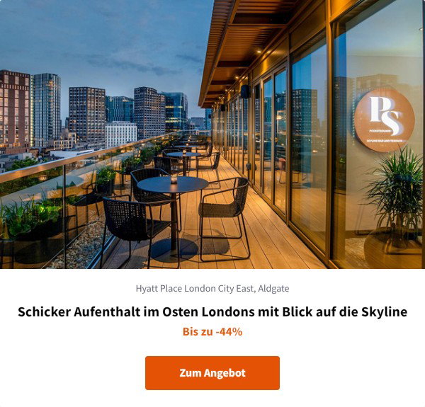 Schicker Aufenthalt im Osten Londons mit Blick auf die Skyline