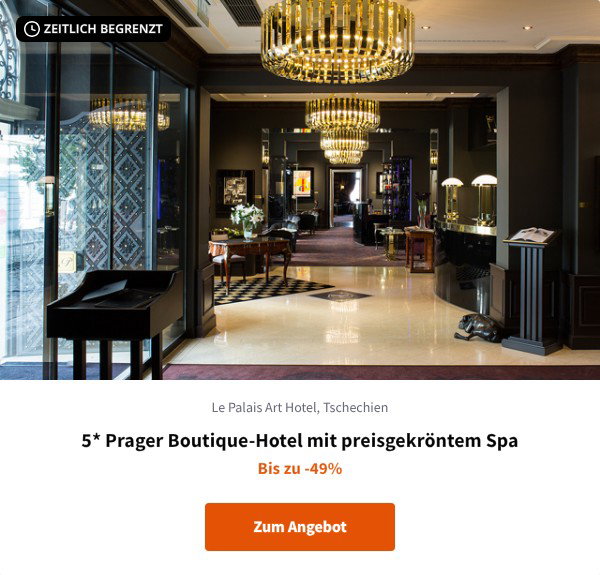 5* Prager Boutique-Hotel mit preisgekröntem Spa