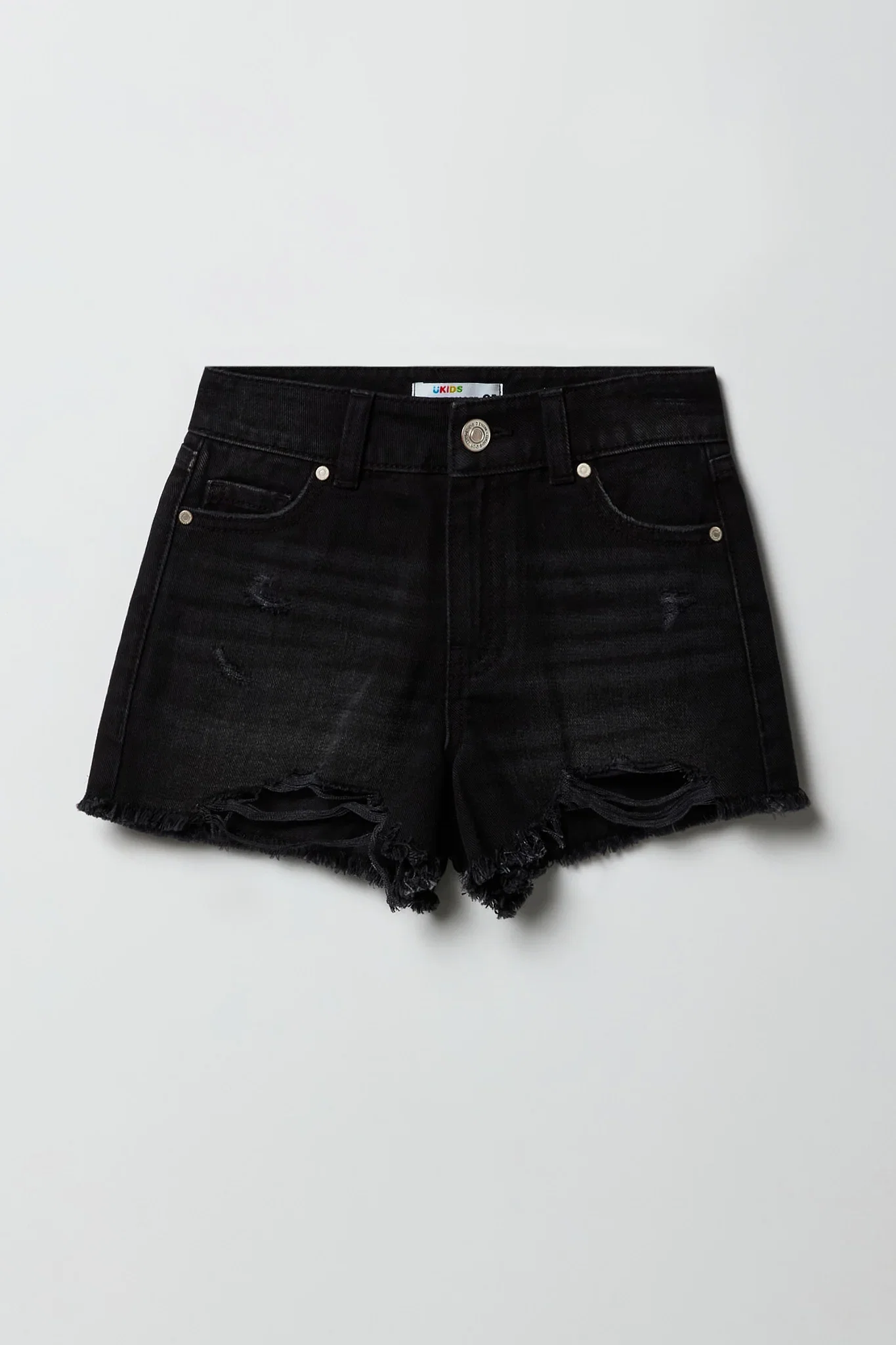 Image of Girls Ripped High-Rise Denim Short