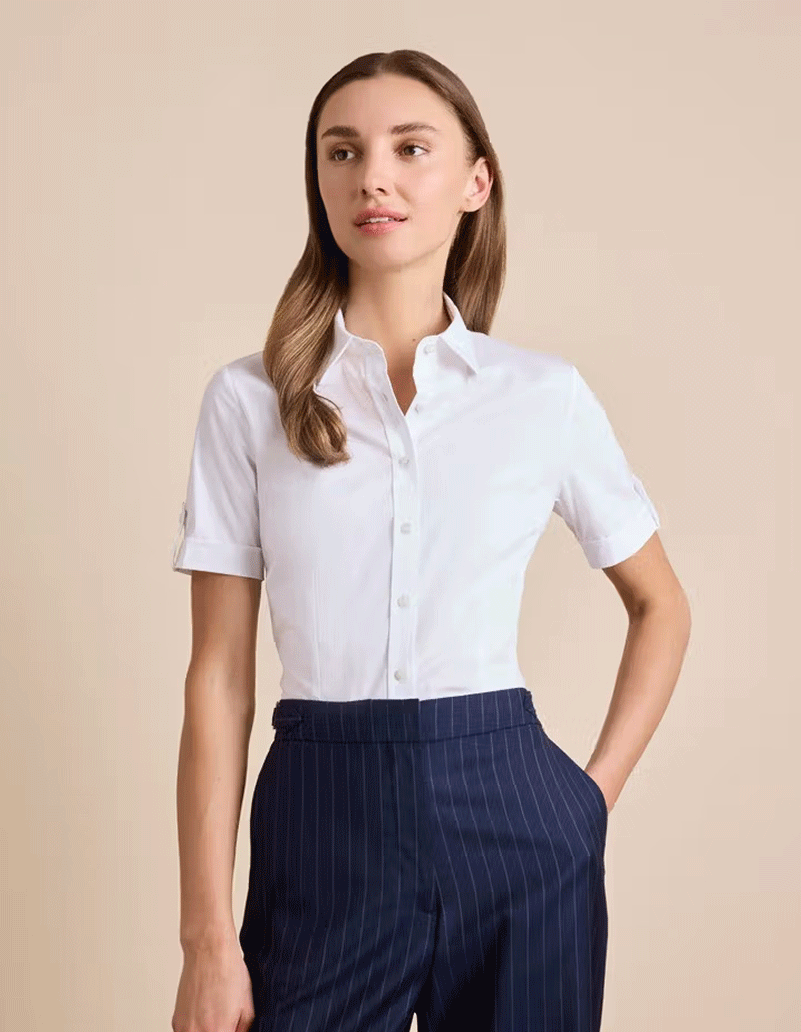 Fitted White Shirt – Short Sleeve