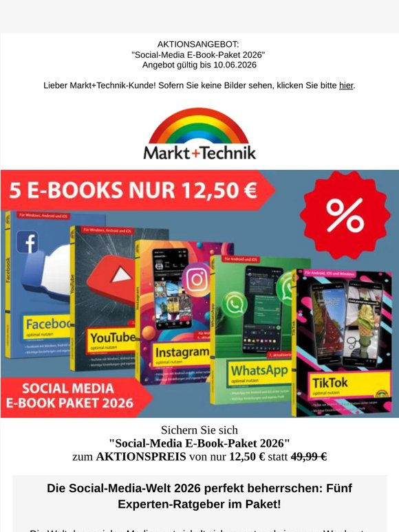 Das große Social-Media E-Book-Paket 2026 📱 Fünf Experten-Ratgeber für nur 12,50 €