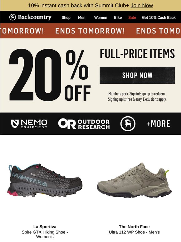20% off full-price ends tomorrow 👀
