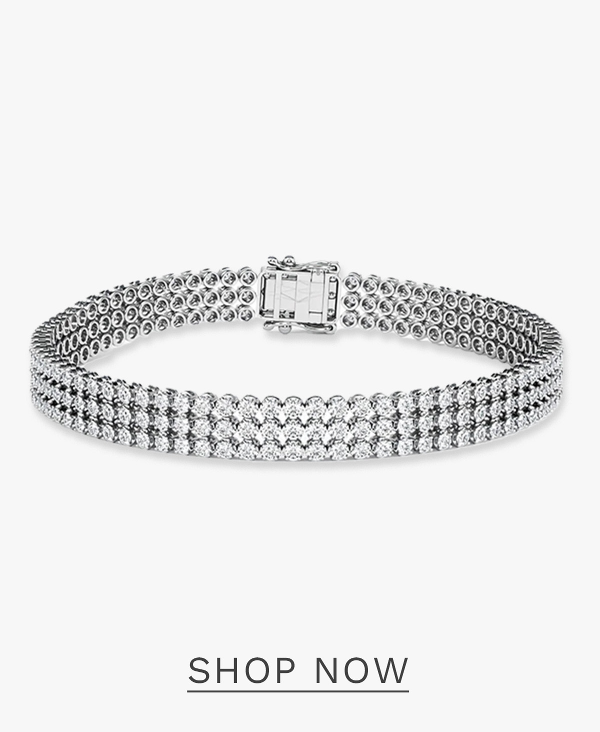 Soirée 4.15ct Round Cut Lab Diamond Tennis Bracelet in 18K White Gold