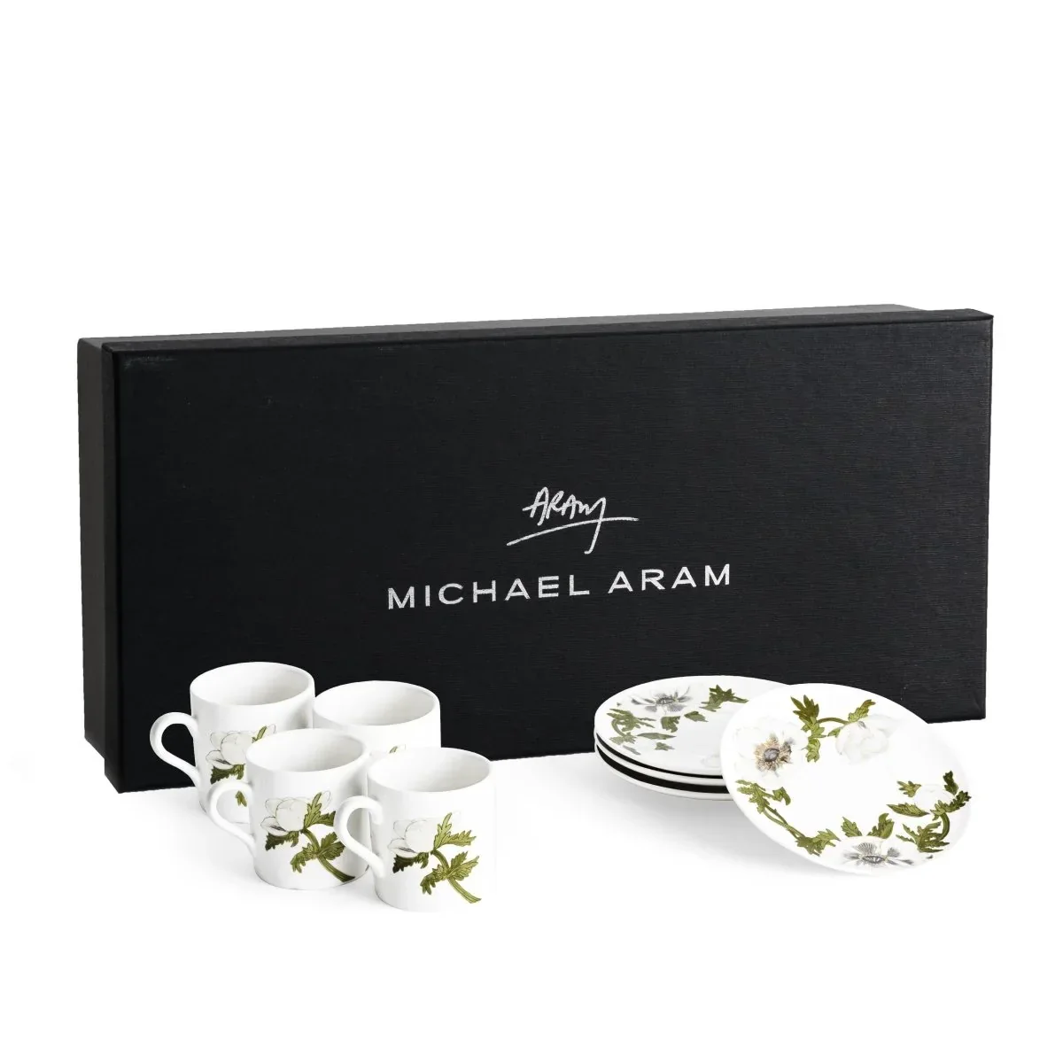 Image of Anemone Painted Demitasse Set of 4