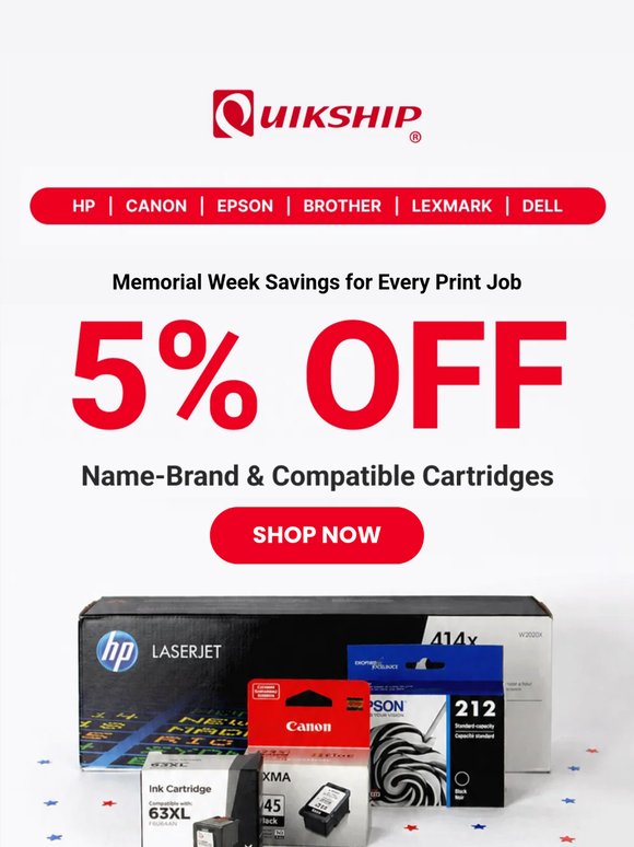 5% Off Your Ink Order—Compatible & OEM Savings