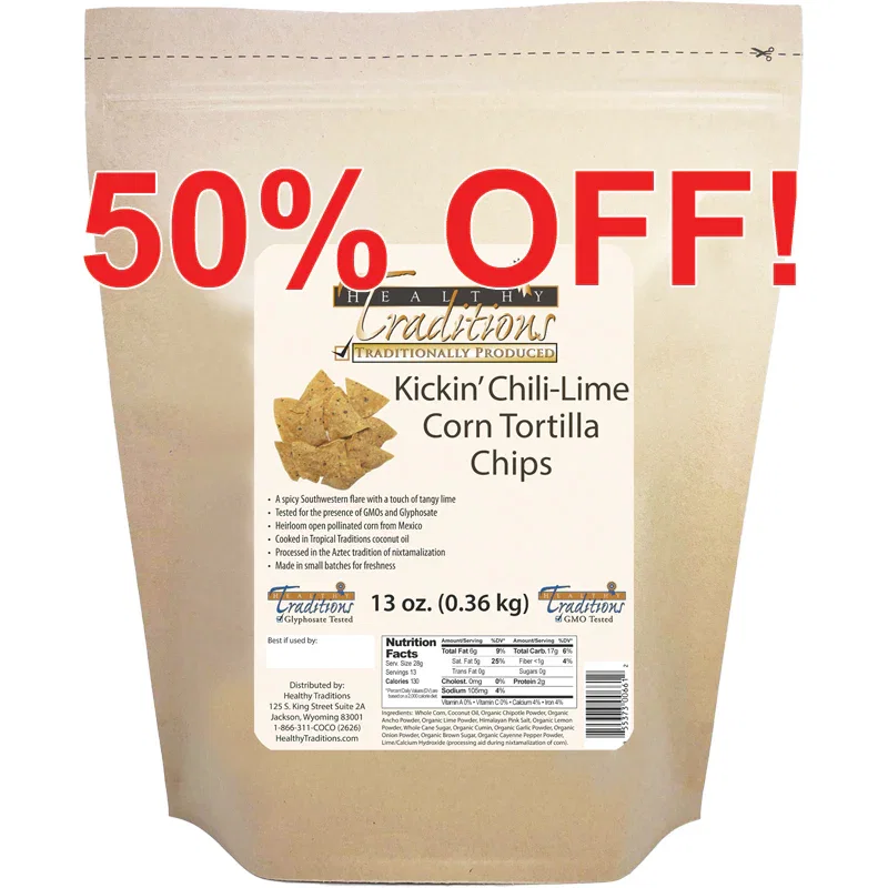 Image of Kickin’ Chili-Lime Tortilla Chips 13 oz. - Cónico Cremoso
