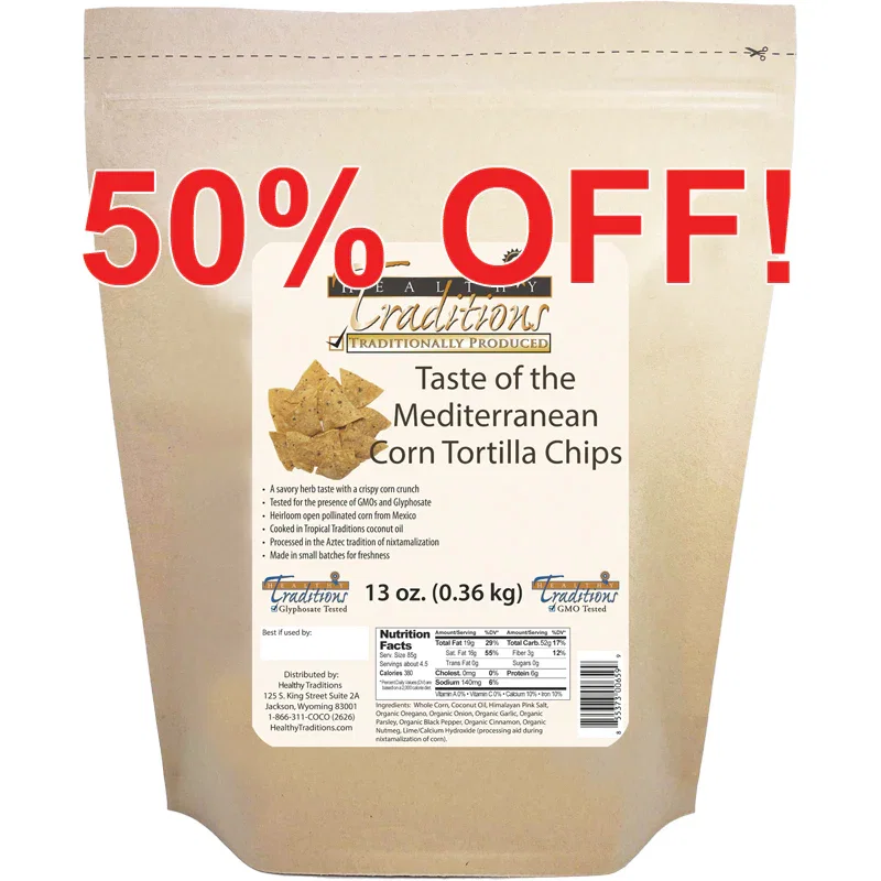 Image of Taste of the Mediterranean Tortilla Chips 13 oz. - Cónico Cremoso