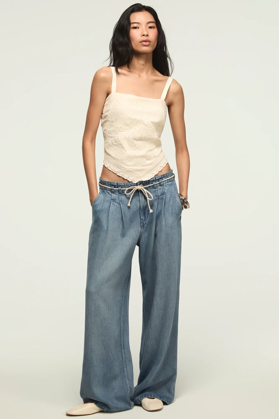 Image of Lucky Brand Pull On Palazzo - Women's Jeans Denim Pants in Line Up Wash