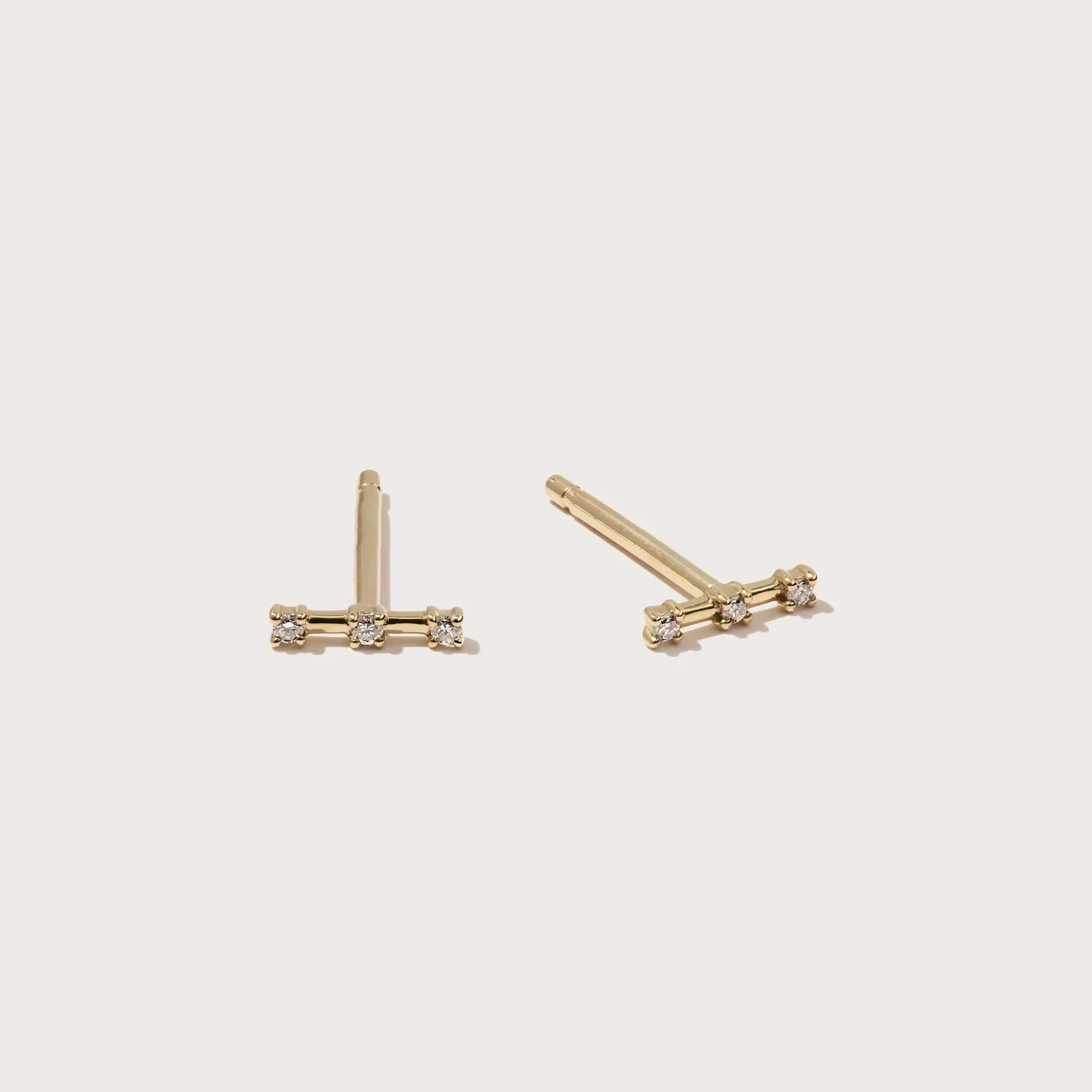 Image of Three Diamond Bar Studs