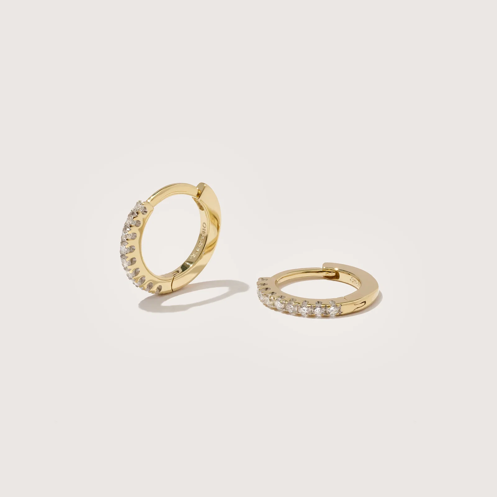 Image of Gold Diamond Huggies