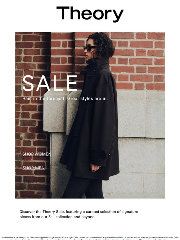 Theory Sale : Rain in the Forecast, Great Styles Are In