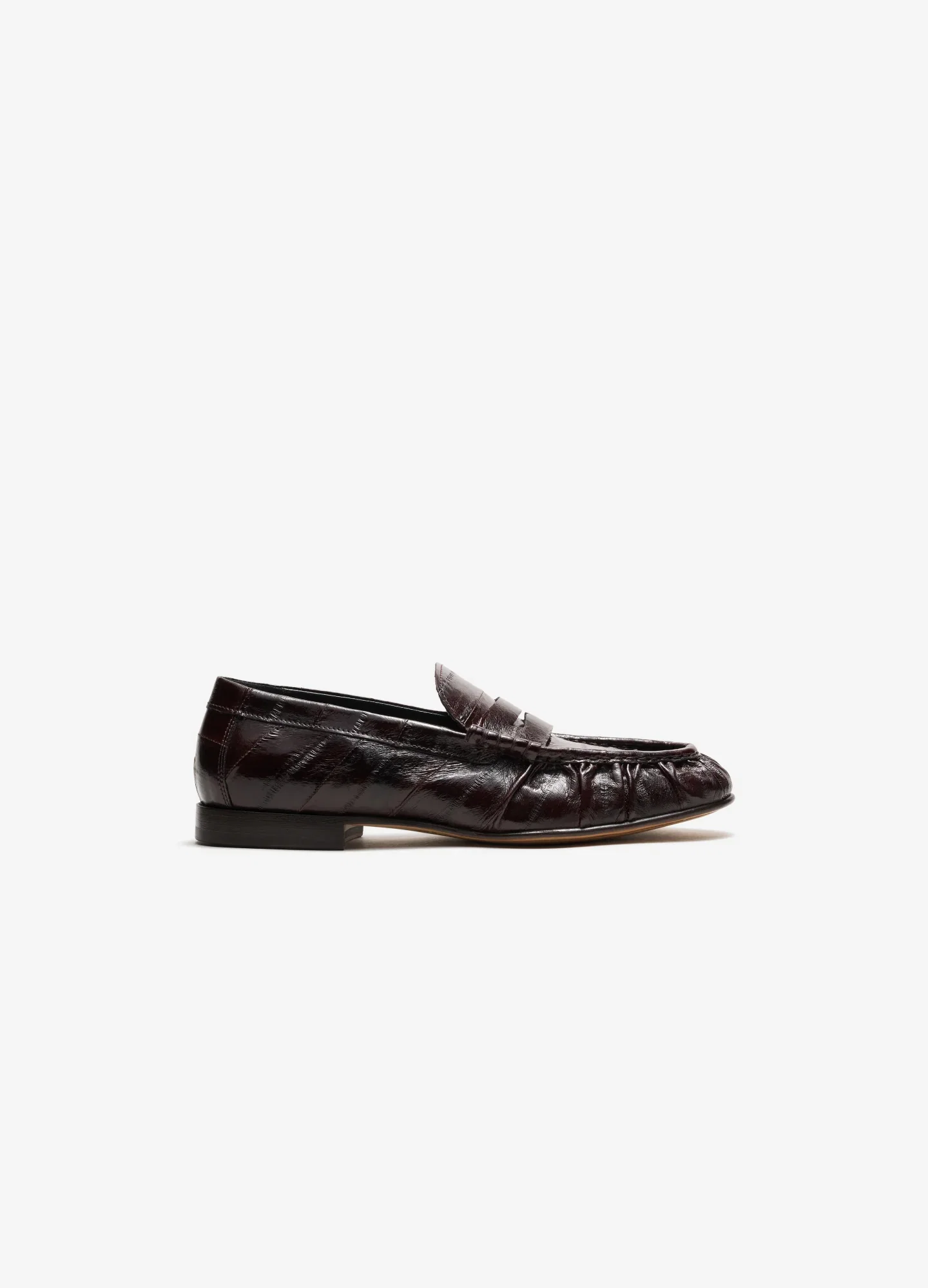 Image of Handmade Eel Leather Loafer Burgundy