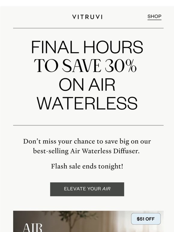 FINAL HOURS For 30% Off Air Waterless Diffuser 🌱