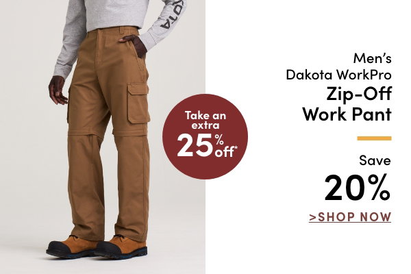 Men's Dakota WorkPro Zip-Off Work Pant Save 20%