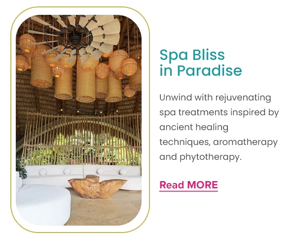 Spa Bliss In Paradise Unwind with rejuvenating spa treatments inspired by ancient healing techniques, aromatherapy and phytotherapy.