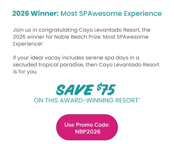 2026 Winner: Most SPAwesome Experience Join us in congratulating Cayo Levantado Resort, the 2026 winner for Noble Beach Prize: Most SPAwesome Experience! If your ideal vacay includes serene spa days in a secluded tropical paradise, then Cayo Levantado Resort is for you. Save $75 On This Award-Winning Resort*