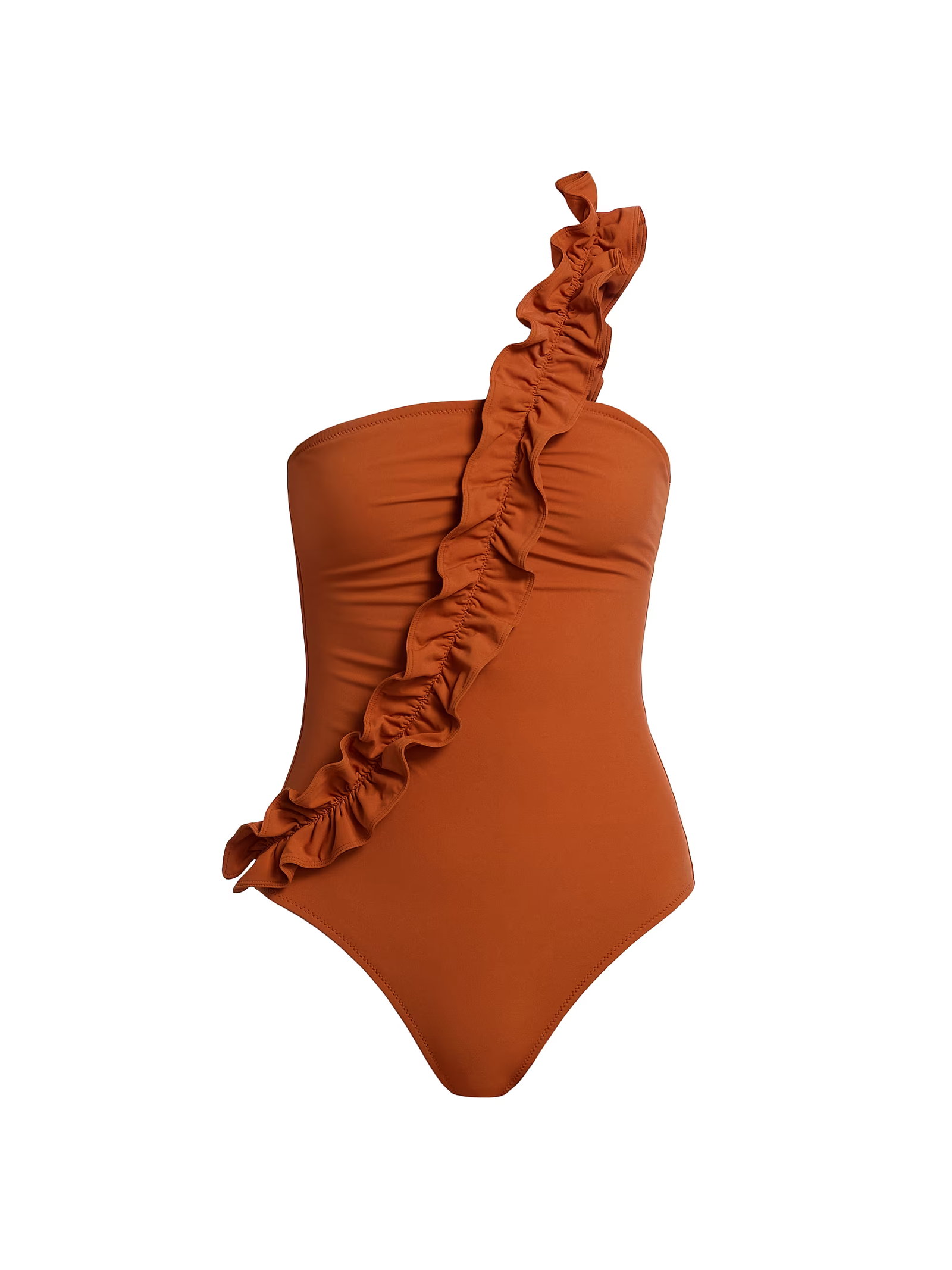 Ulla Johnson Capri Ruffled One-Shoulder One-Piece Swimsuit