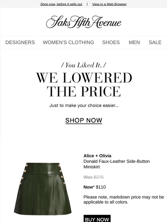 Price Drop Alert! Buy your ALICE + OLIVIA miniskirt & more now...