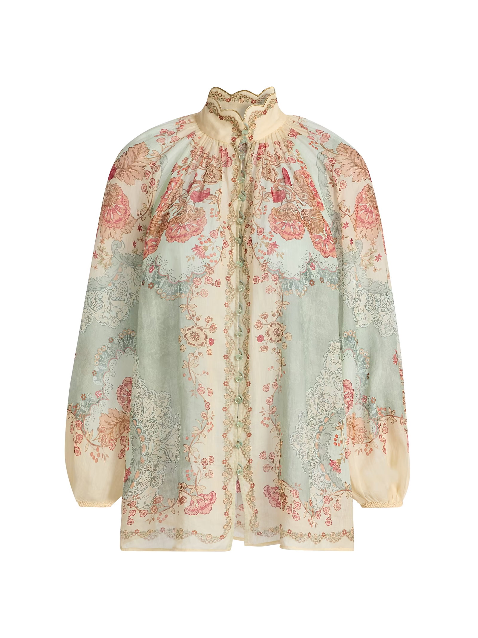 Zimmermann Daylight Floral Ramie Blouse