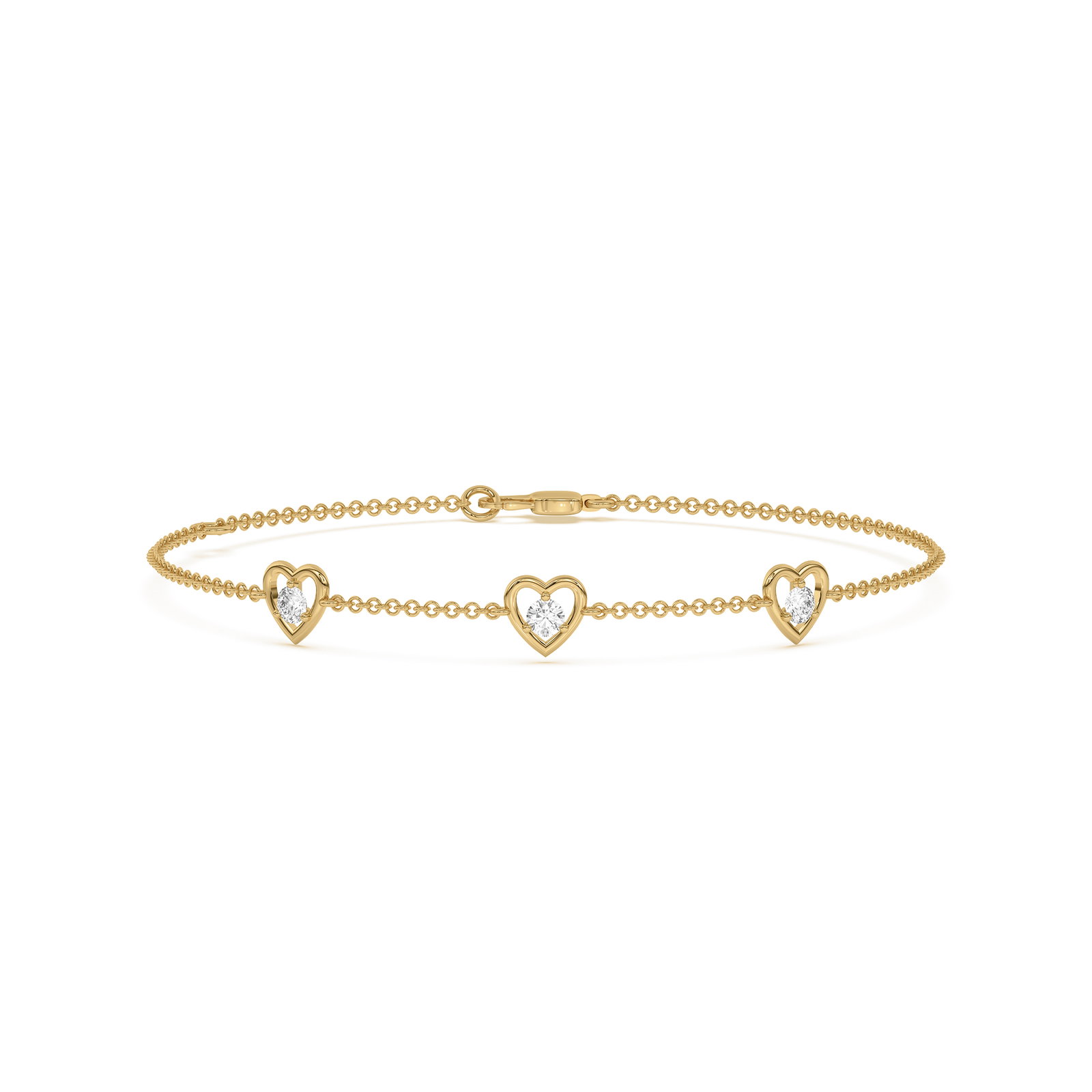 Image of Heart Embrace Lab Diamond Three-Station Bracelet