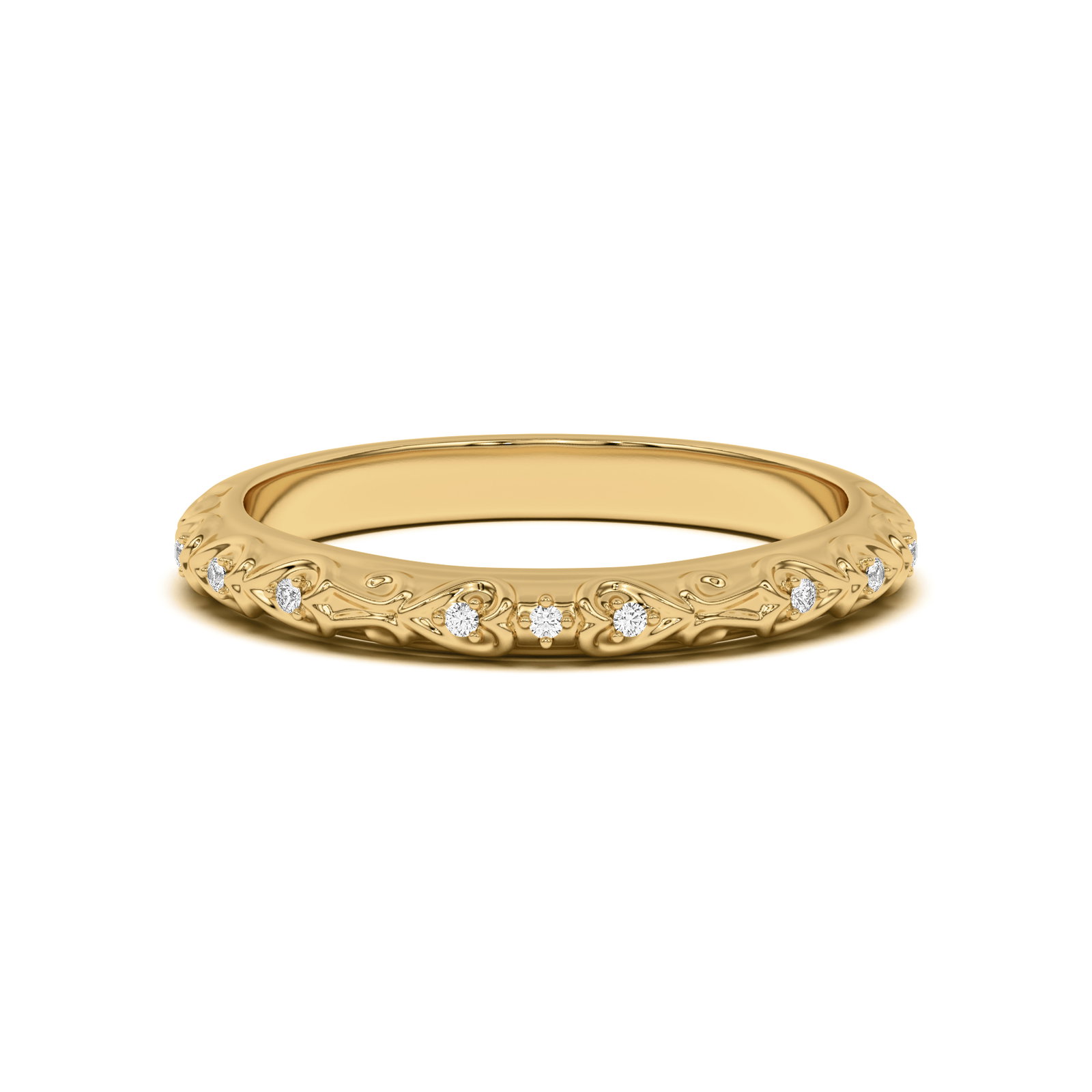 Image of Kathryn Pavé Heart Scroll Band