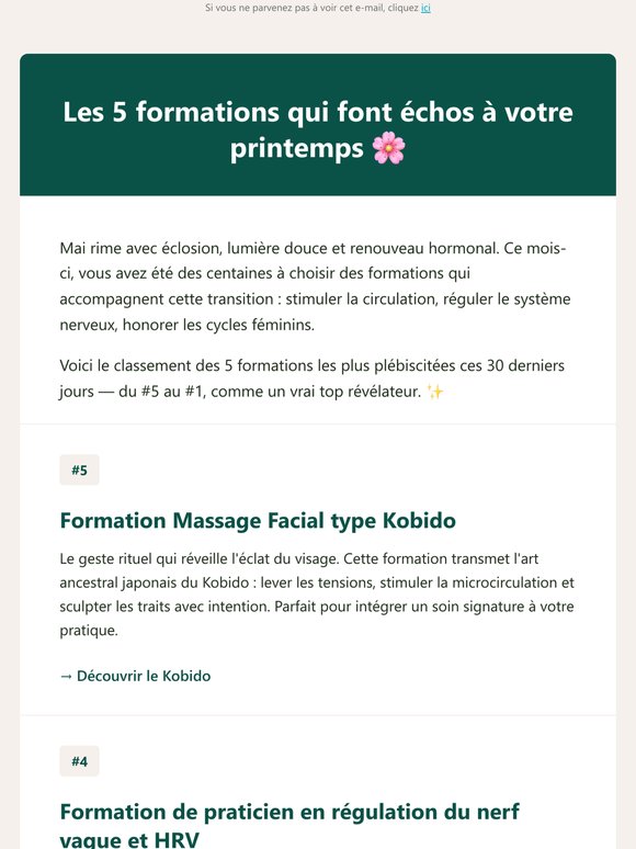 Top 5 : les formations qui révèlent votre printemps