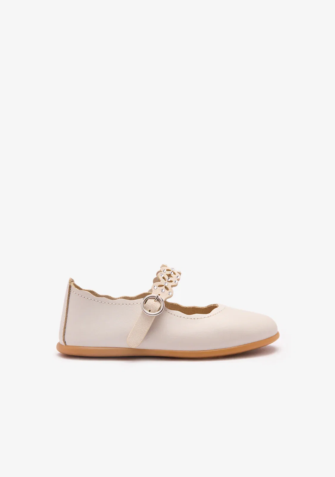Image of Beige Cut Butterfly Ballerinas