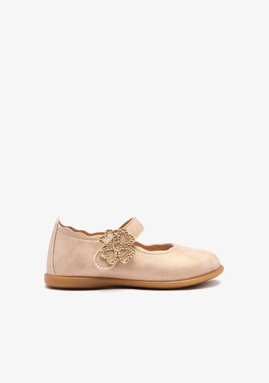 Image of Gold Shine Hearts Baby Ballerinas