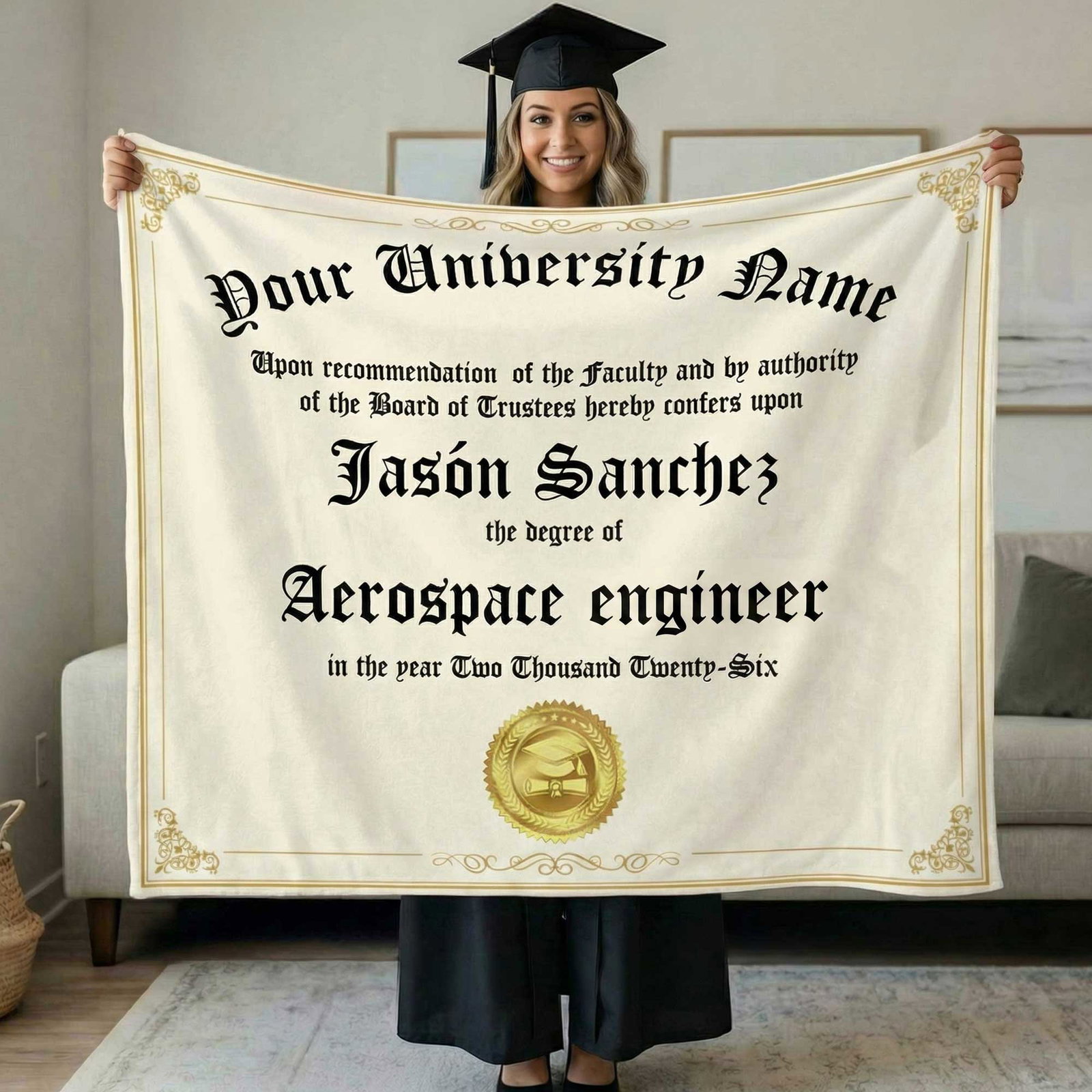 Graduation Certificate Blanket