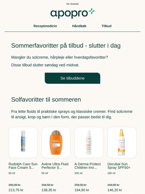 Sidste chance på solpleje og hårpleje