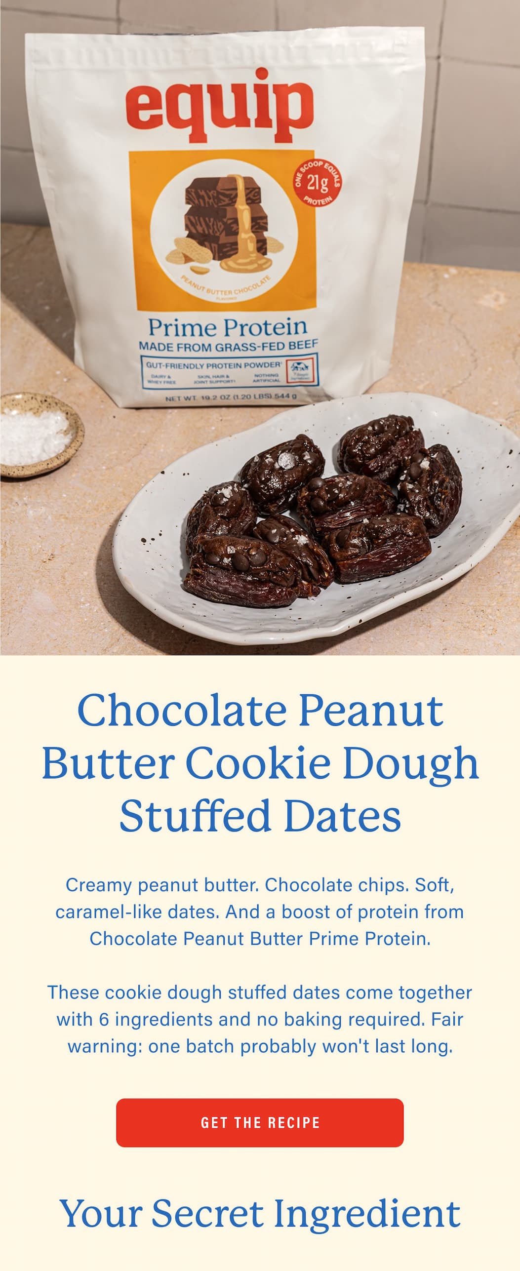 Chocolate Peanut Butter Cookie Dough Stuffed Dates