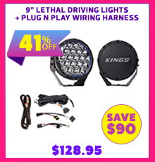 9 Lethal driving lights + Plug N Play Wiring Harness