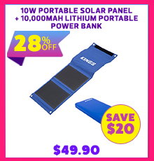 10W Portable Solar Panel + 10000mAh Lithium Portable Power Bank
