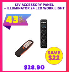 12V Accessory Panel + Illuminator 24 LED Work Light